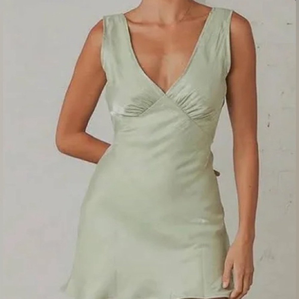 Pepper mayo green mini dress
